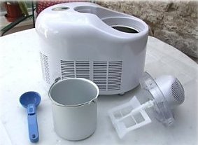ice cream maker showing main parts