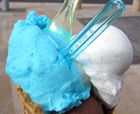 blue vanilla almond ice cream