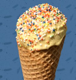 vanilla ice cream in cone