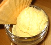 vanilla ice cream with wafer