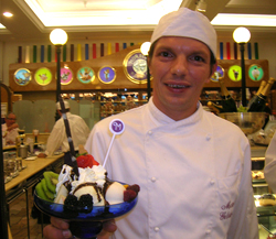gino soldan with one of his ice cream creations