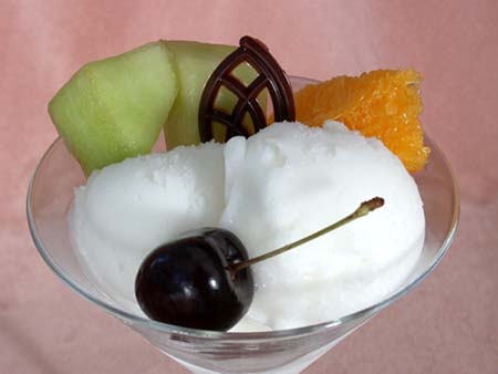 lemon sorbet with fruit